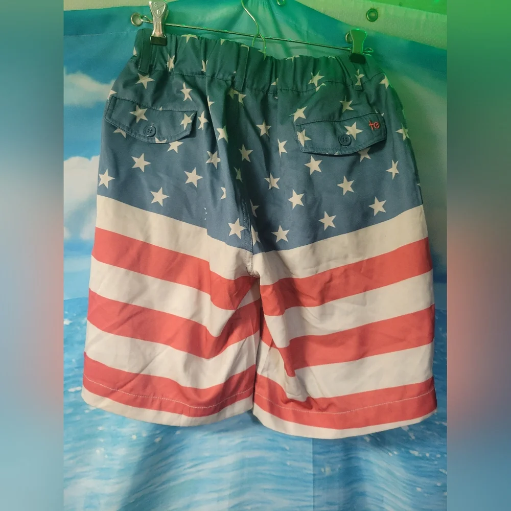 Tipsy Elves NWT American Flag Shorts  United We Stand Mens Size Small‎